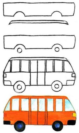 Схема рисования машины для детей старшей группы