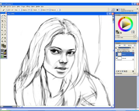 Графический планшет рисунок карандашом