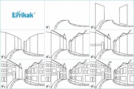 Поэтапное рисование улицы