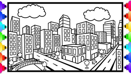 Городской квартал рисунок