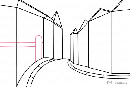 Поэтапный рисунок города