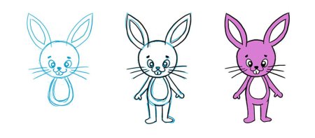 Рисунок зайца пошагово для детей