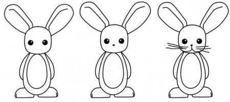 Рисуем зайчика поэтапно для детей 4-5