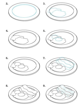Поэтапное рисование пирожных