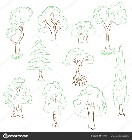 Поэтапное рисование осеннего дерева