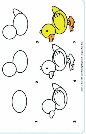 Поэтапное рисование уточки