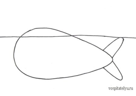Рисунок кита легкий