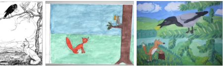 Иллюстрация к басне ворона и лисица 3 класс