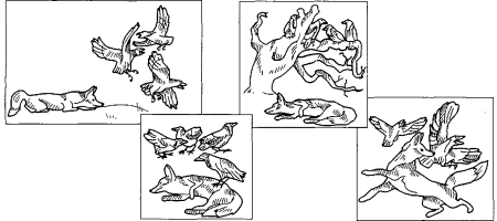 Детские рисунки к басне ворона и лисица