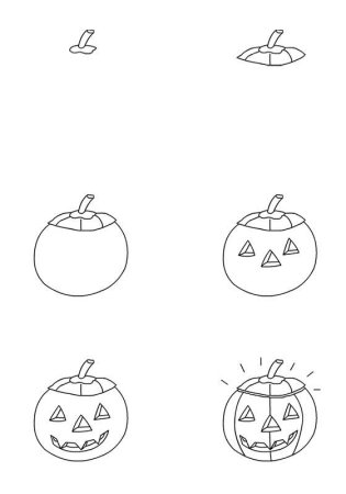 Рисунки на Хэллоуин поэтапно