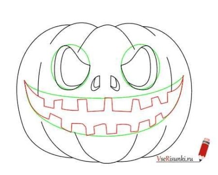 Разукрашка тыква на Хэллоуин