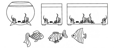 Задание для детей рыбки в аквариуме