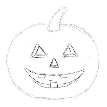 Тыква на Хэллоуин трафарет