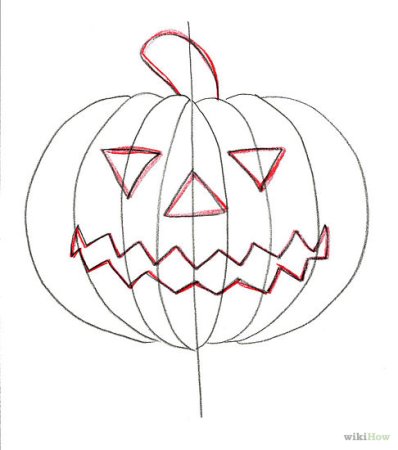 Тыква пошаговое рисование на Хэллоуин