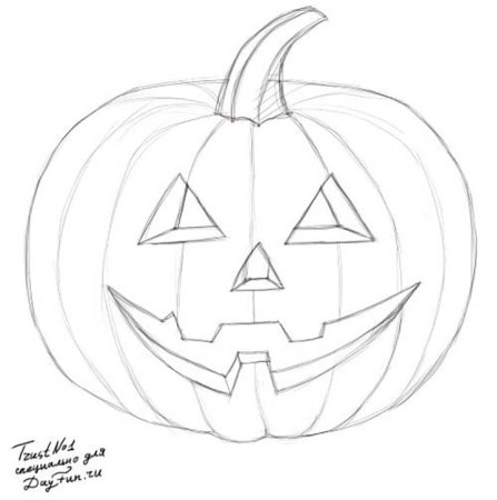 Рисунки на Хэллоуин по этапам