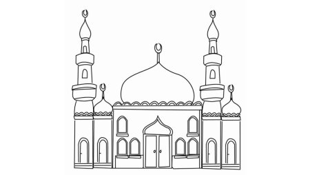 Как нарисовать мечеть карандашом поэтапно