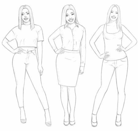 Рисунок человека в полный рост карандашом