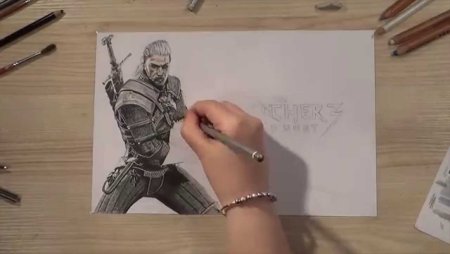 Ведьмак нарисовать ручкой