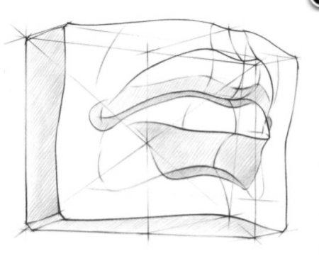 Губы Давида Академический рисунок