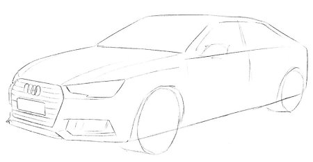 Ауди рисунок поэтапно