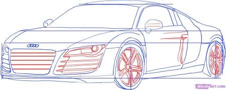 Рисунок машины карандашом