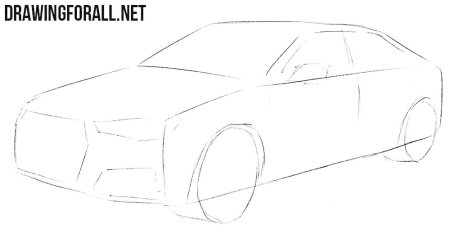 Рисунки машины легкие Ауди
