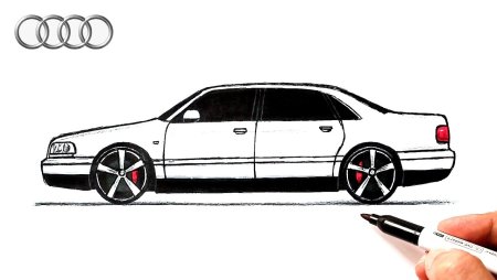 Рисунок машины поэтапно сбоку