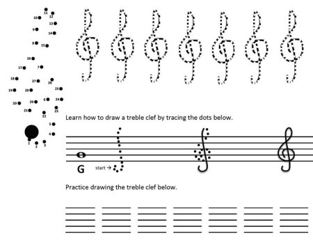 Написание скрипичного ключа