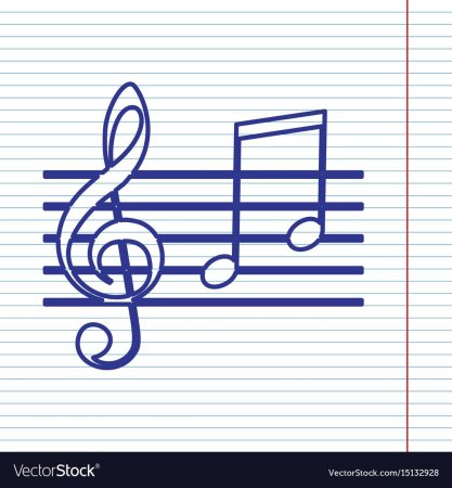 Скрипичный ключ в тетради