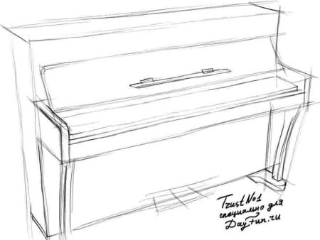 Рояль рисунок карандашом