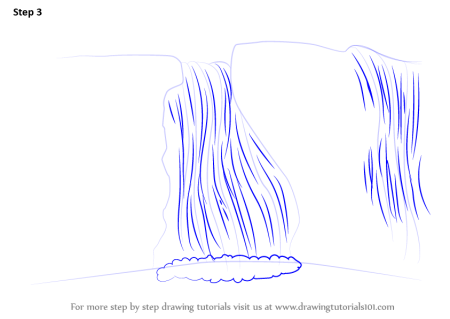 Поэтапное рисование водопада