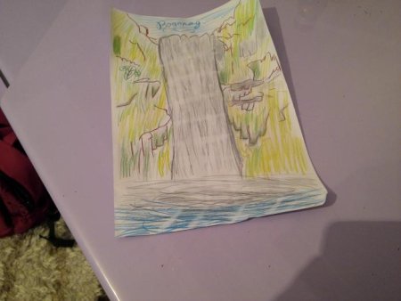 Рисование водопада поэтапно