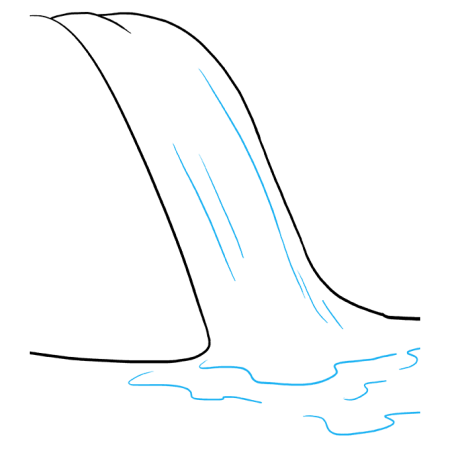 Поэтапное рисование водопада
