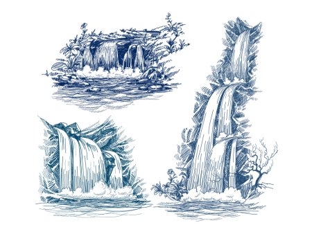 Водопад эскиз