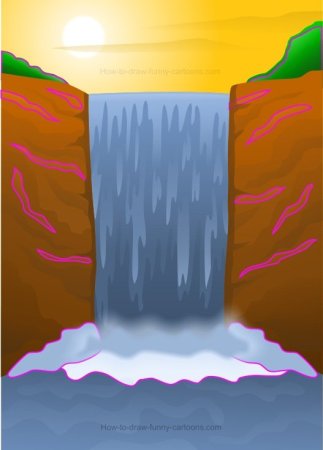 Рисование водопада для детей