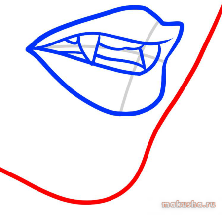 Рот вампира поэтапно