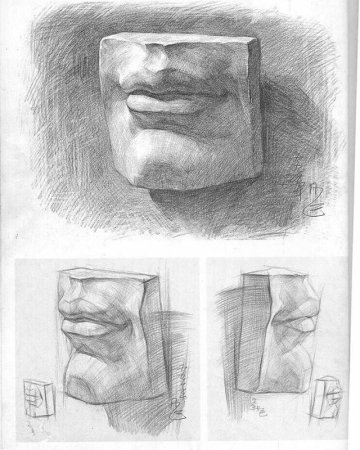 Губы Давида рисунок сбоку