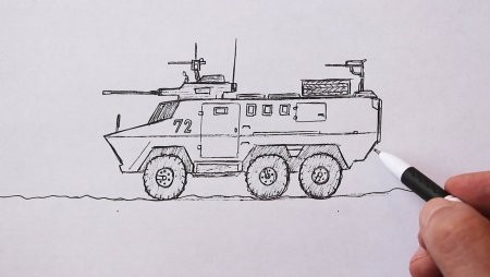Рисунок БТР 80 карандашом