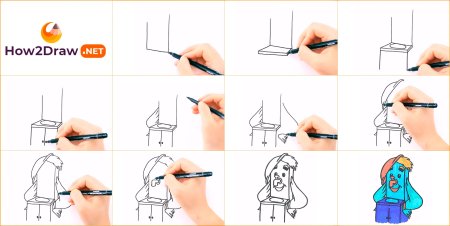 Поэтапное рисование Мойдодыра для детей