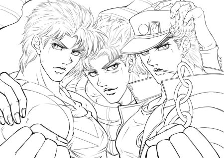 Джоджо раскраска Джотаро