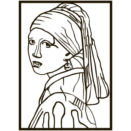 Девушка с жемчужной сережкой акварелью