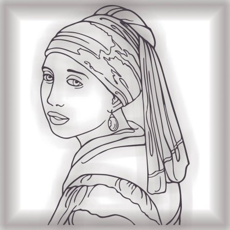 Девушка с сережкой по клеточкам