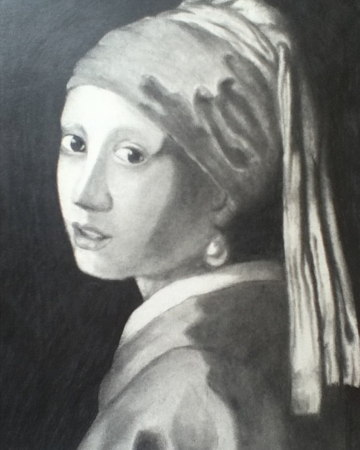 Девушка с жемчужной сережкой вектор