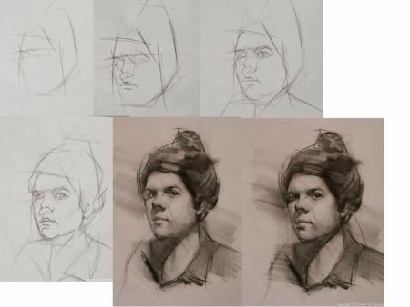 Этапы рисования портрета