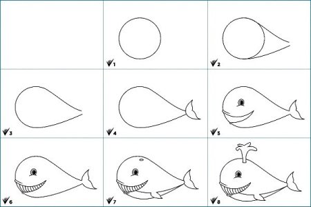 Схема рисования кита