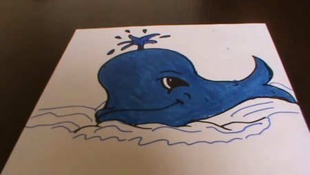 Кит рисунок для детей