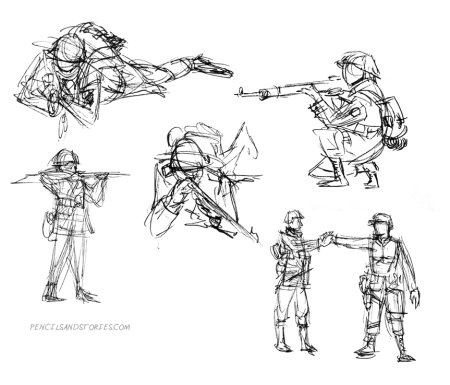 Позы для рисования воин