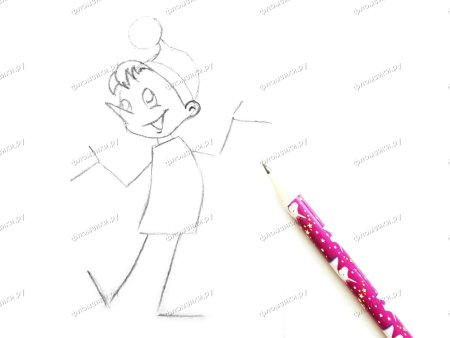 Буратино рисунок карандашом