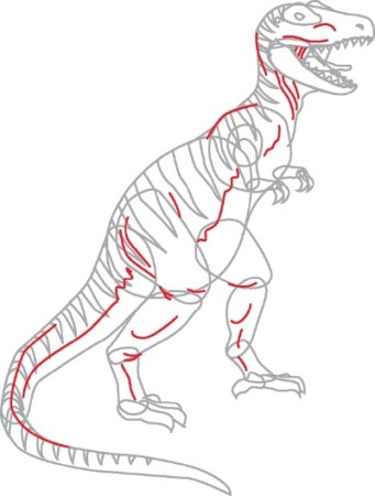 Динозавр рекс для детей 6 лет рисунок легкий