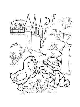 Иллюстрация к сказка карлик нос Гауф раскраска